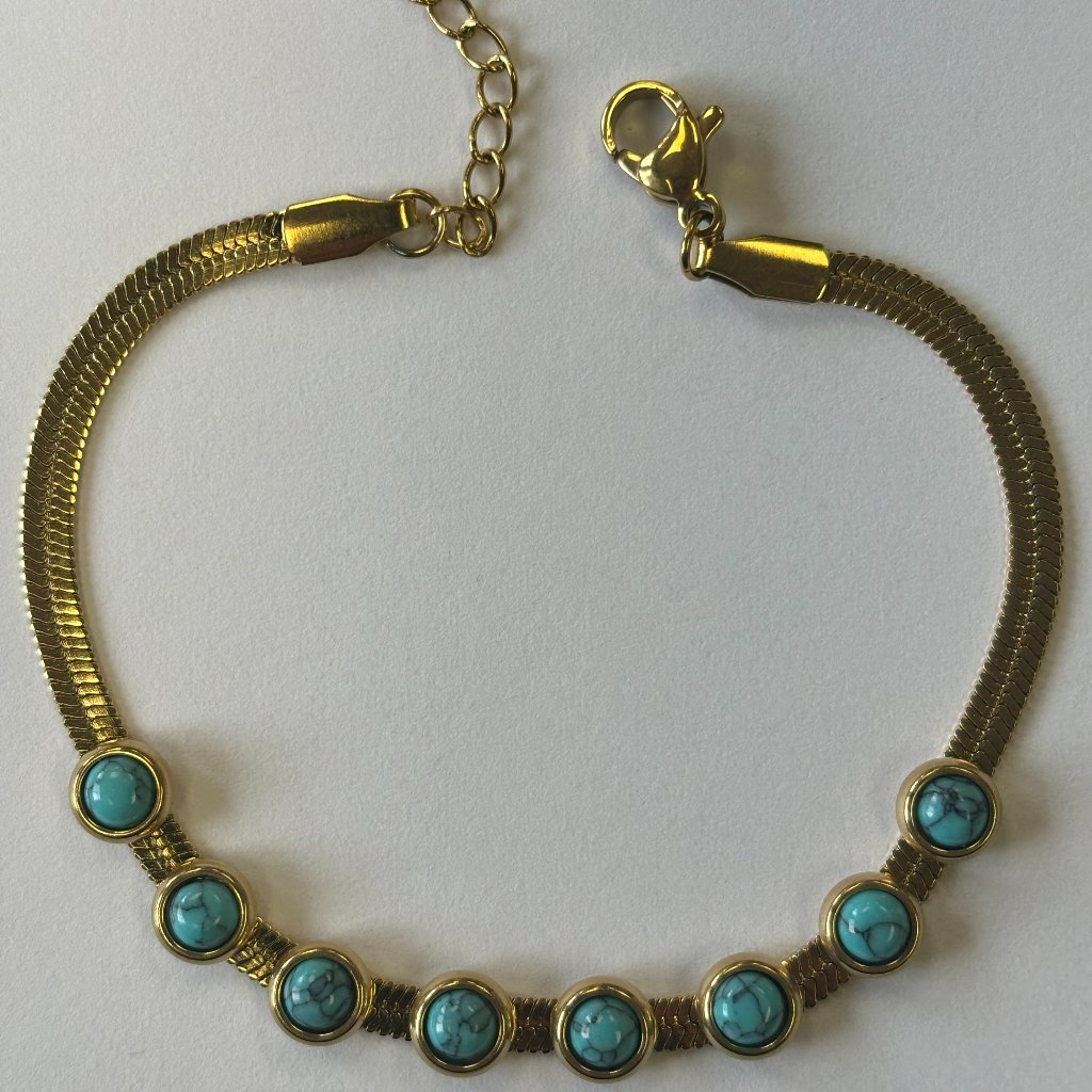 Diy Turquoise Gold Belt Bracelet Also Available In Earrings